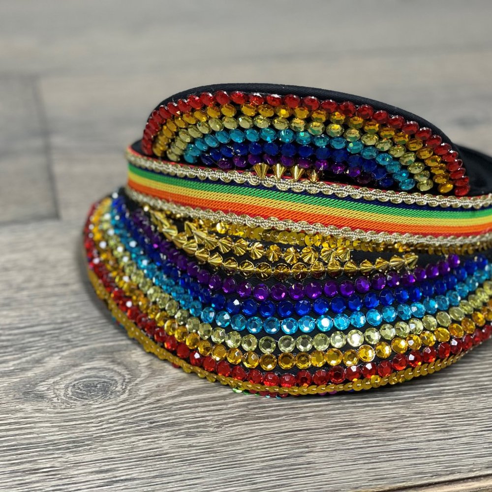 RAINBOW PRIDE SEQUIN CAPTAIN HAT - NWT! - Picture 12 of 16